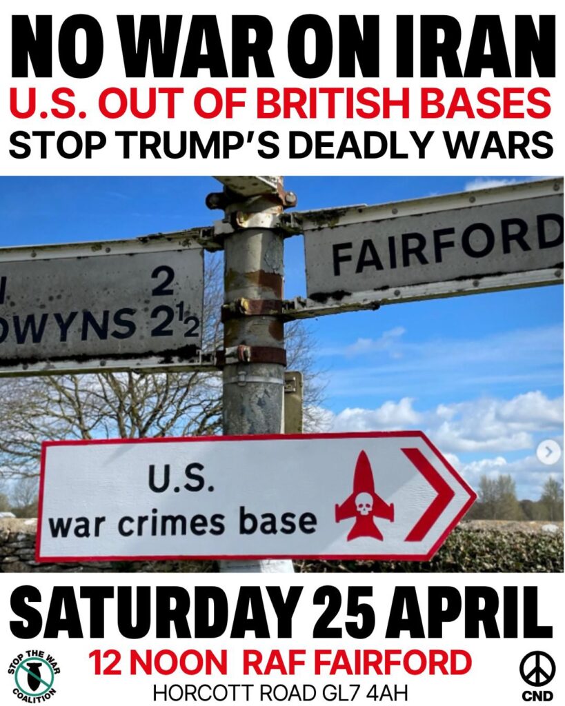 Protest RAF Fairford: US out of British Bases
